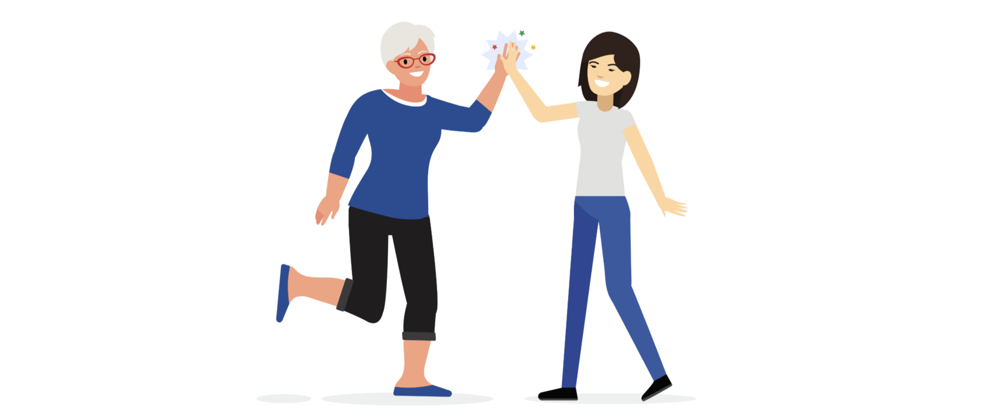 Imagen de dos personas chocando los cinco